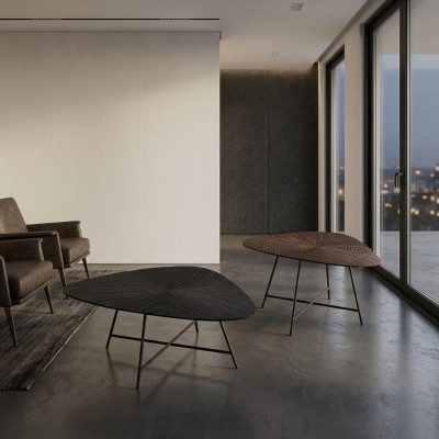 Mesa de centro de madera Mesa auxiliar Mesa de café Mesa de salón de diseñador 2 piezas.