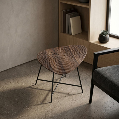 Mesa de centro de lujo para la sala de estar con tapa tallada