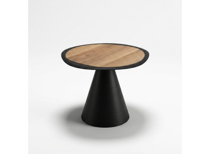 Mesa auxiliar redonda para sala de estar en negro muebles de mesa de diseñador.