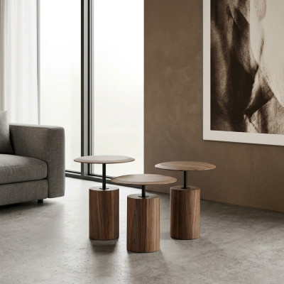 Mesas de café de diseño de lujo Mesas auxiliares de madera para sala de estar 3 piezas.