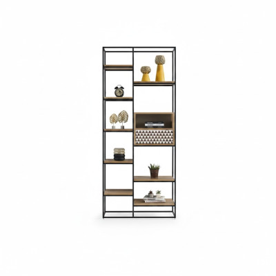 Estantería de diseño de estantería de madera, estante de pie, estante de archivos, estantería de oficina, nueva.