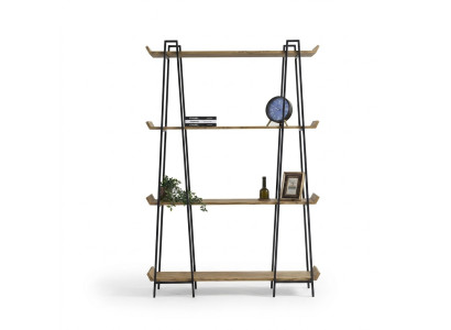 Elegante y funcional estantería de madera para la sala de estar.