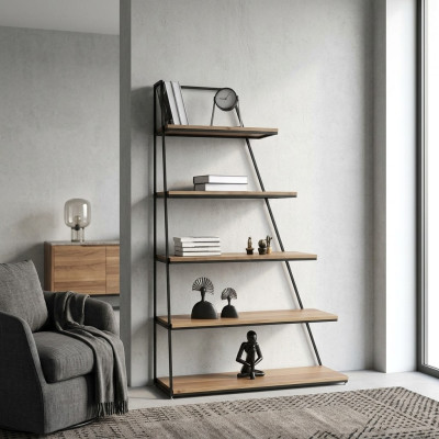 Diseño estantería salón armarios acero inoxidable estantes librería