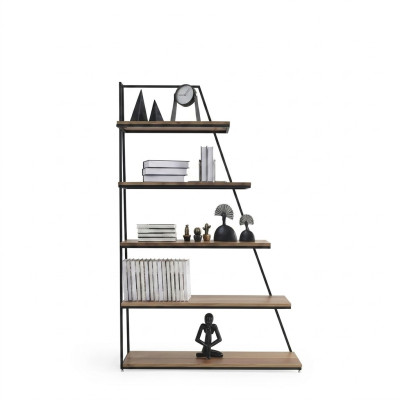 Diseño estantería salón armarios acero inoxidable estantes librería