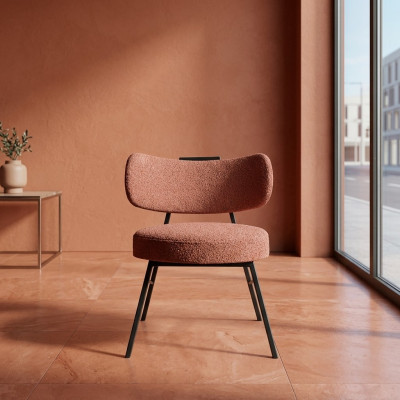 Silla de comedor marrón moderna y lujosa de diseño italiano.