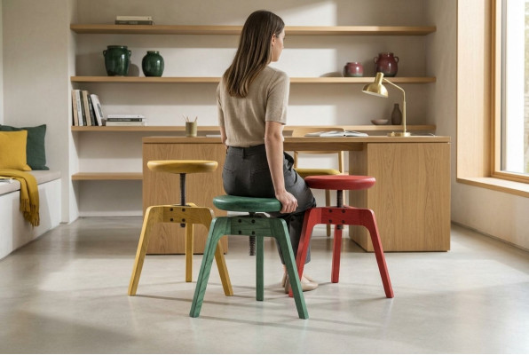 Moderno set de 3 lujosas sillas de diseñador hechas de madera de alta calidad.