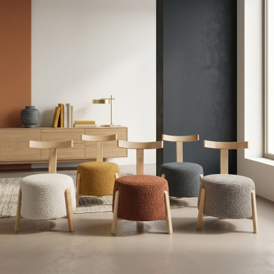 Diseño de silla Sillas Conjunto de lujo de tela de tapicería Grupo de 5 piezas Set Relax Club