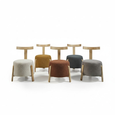 Diseño de silla Sillas Conjunto de lujo de tela de tapicería Grupo de 5 piezas Set Relax Club