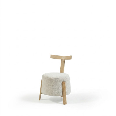 Silla de comedor Sillón tapizado Lounge Blanco Textil Asiento Silla Madera Nuevo