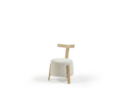 Silla de comedor Sillón tapizado Lounge Blanco Textil Asiento Silla Madera Nuevo
