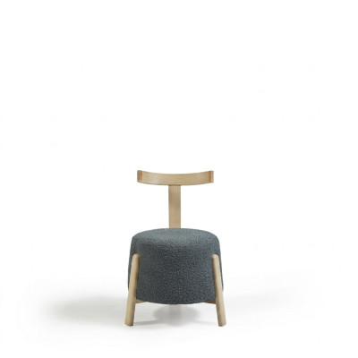 Silla Comedor Sillón Tapizado Salón Textil Asiento Butaca Gris Nuevo Redondo