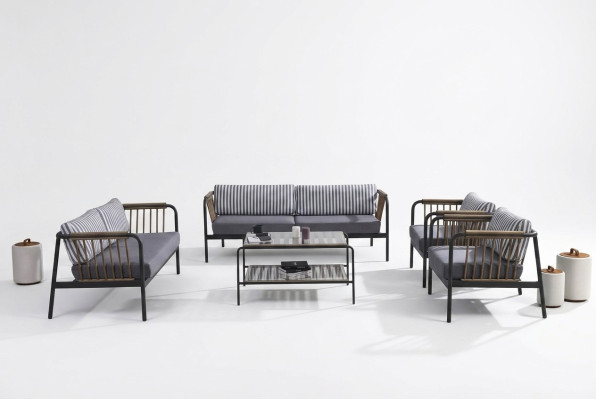 Sofá de 3 plazas 2 plazas Sofá de lujo Juego de muebles de diseño Neutro de 5 piezas Gris Nuevo
