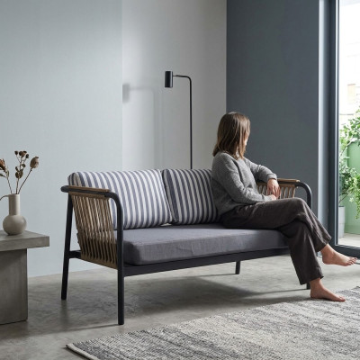 Sofá de 2 plazas Sofás de lujo modernos de tela gris de diseño de muebles.