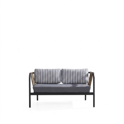Sofá de 2 plazas Sofás de lujo modernos de tela gris de diseño de muebles.