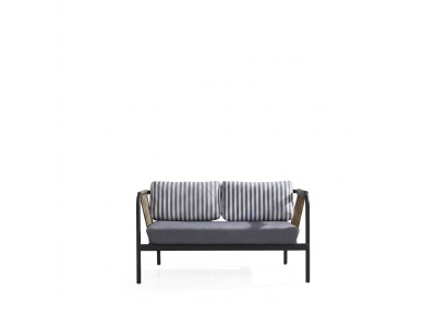 Sofá de 2 plazas Sofás de lujo modernos de tela gris de diseño de muebles.