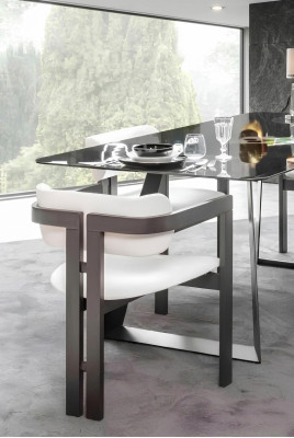 Silla de comedor Silla Sillón Diseño Mesa de comedor Asiento Madera Lujo Blanco