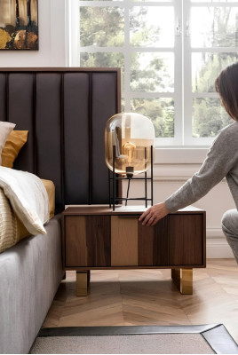 Mesitas de noche rectangulares de madera Mesa de noche Mesita auxiliar de dormitorio