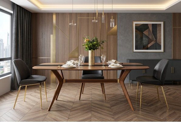 Mesa de comedor muebles de diseño Mesa de comedor Lujo Estilo italiano Mesa de madera Mesas