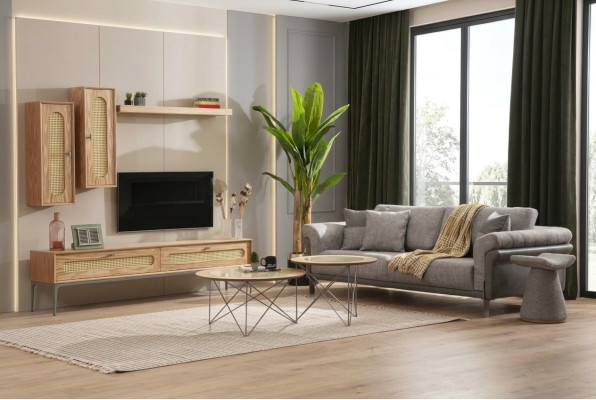Armario de TV / Mueble bajo para TV, Sofá de 3 plazas, 2 mesas de centro, mueble de TV.