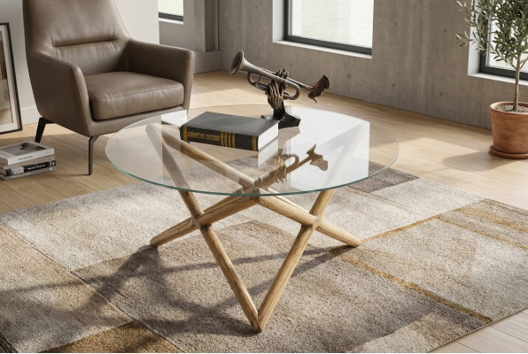 Mesa de centro Mesa Muebles Lujo Mesa auxiliar Madera Moderno Diseño de sala de estar