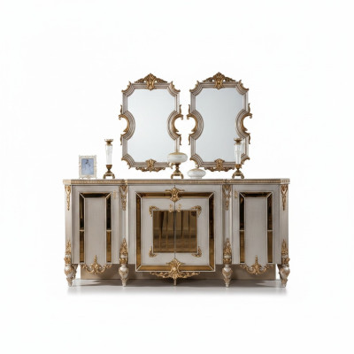 Aparador cómodas aparador muebles modernos juego de 2 piezas espejo nuevo