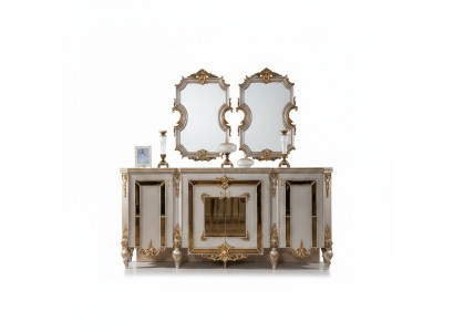 Aparador cómodas aparador muebles modernos juego de 2 piezas espejo nuevo