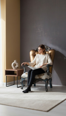 Sillón de diseño Chesterfield con respaldo dorado para sala de estar