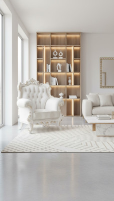 Diseño de sillón Chesterfield tapizado en tela de lujo sofá 1 plaza Real