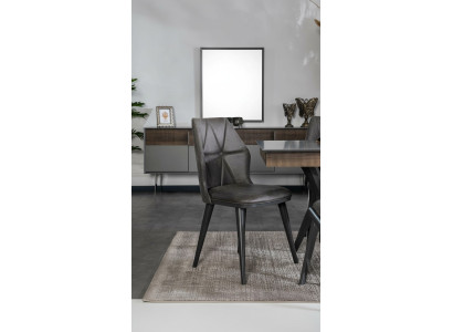 Silla gris Sillas de comedor de diseñador Silla de sentar Sillón Textil Madera