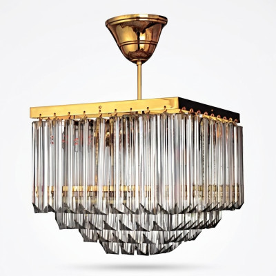 Candelabro de sala de estar de cristal, lujo, techo nuevo, estilo moderno, dorado.