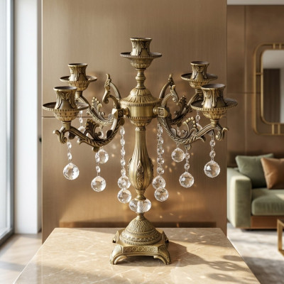 Lámpara de mesa de cristal de lujo, lámpara de noche, moderna, color oro, para sala de estar.
