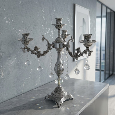 Lámpara de mesa Lámpara de noche Lámpara de lujo Lámpara de sala de estar plateada