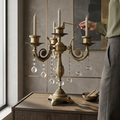 Lámpara de mesa Lámpara de noche de lujo Luces de candelabro Forma de lámpara de mesa