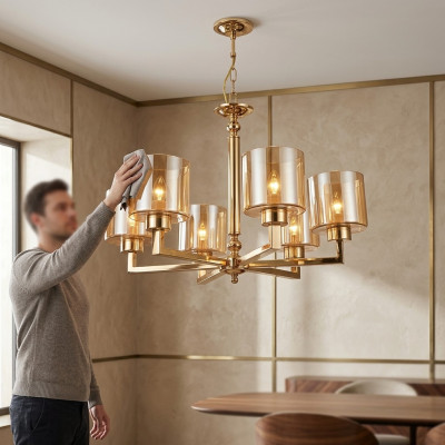 Lámpara de techo de estilo moderno, hermosa, en color dorado para la sala de estar, nueva, para el dormitorio.