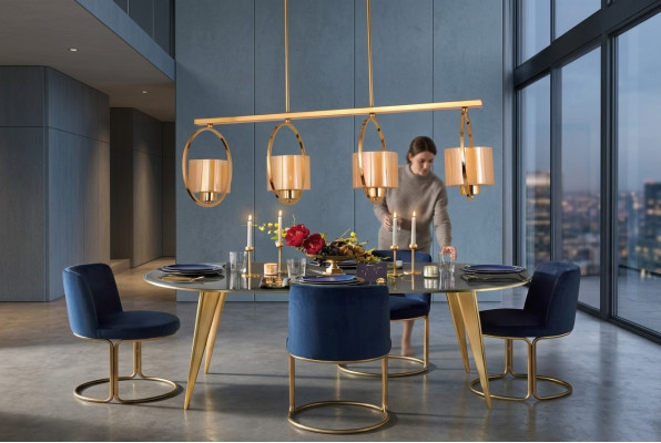 Lámpara de techo Luces de techo Lámpara Luz Lámpara Lustre Cristal Lujo Comedor