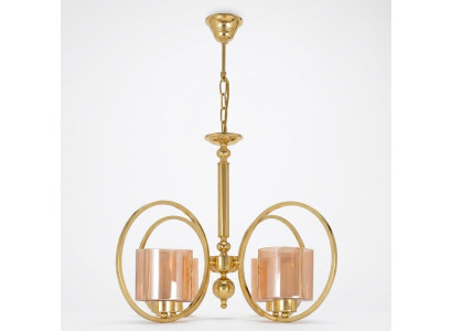 Lámpara de techo en color dorado, lujoso candelabro de techo de cristal para la sala de estar.