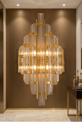 Aplique de diseño, lámparas de pasillo, sala de estar de lujo, nuevo, dorado.
