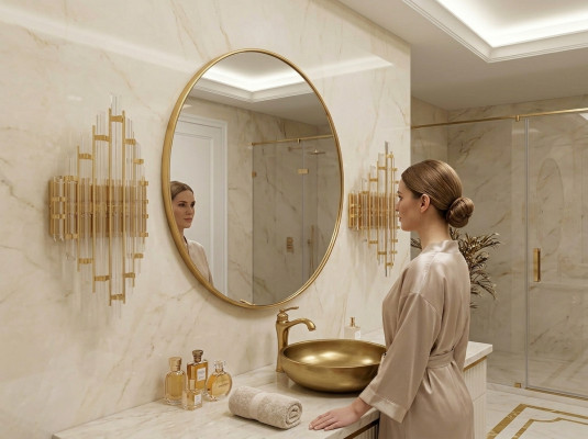 Aplique de cristal Lámpara de pared de sala de estar de lujo dorado Estilo de dormitorio