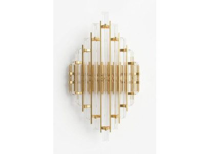 Aplique de cristal Lámpara de pared de sala de estar de lujo dorado Estilo de dormitorio