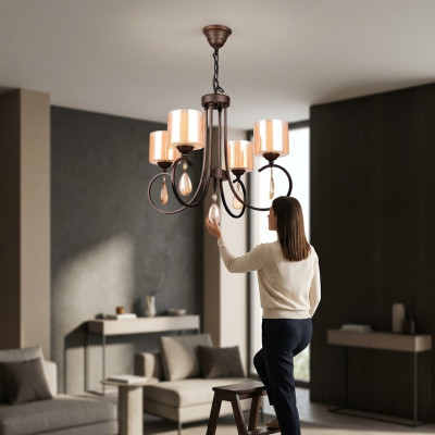Lámpara de techo colgante de diseño moderno Dorado Sala de estar Cristal nuevo