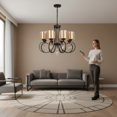 Lámpara de techo Sala de estar lámparas de techo Pantalla de luz Lustre Vidrio Lujo