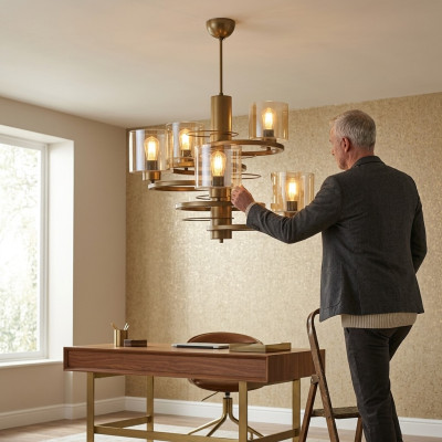 Lámpara de techo colgante de lujo de cristal para sala de estar, nueva.