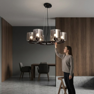 Lámpara de techo Luster Iluminación de techo negro Luster Glass