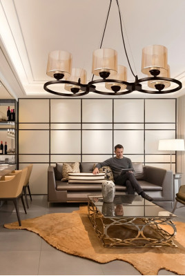 Lámpara de techo del salón pantalla de luz lujo glamour