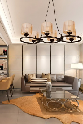 Lámpara de techo del salón pantalla de luz lujo glamour