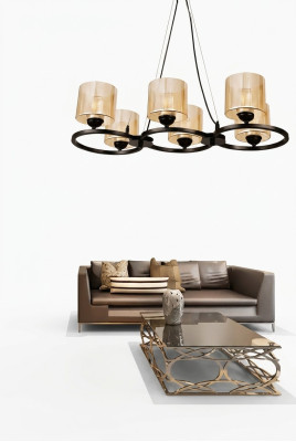Lámpara de techo del salón pantalla de luz lujo glamour