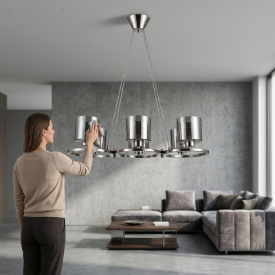 Lámpara de techo de lujo, hermoso candelabro de cristal para sala de estar.
