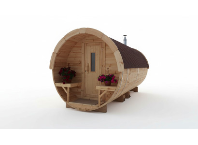 Sauna Saunabarril Sauna de jardín al aire libre 590 x Ø 2,27 m Kit de barril de sauna.