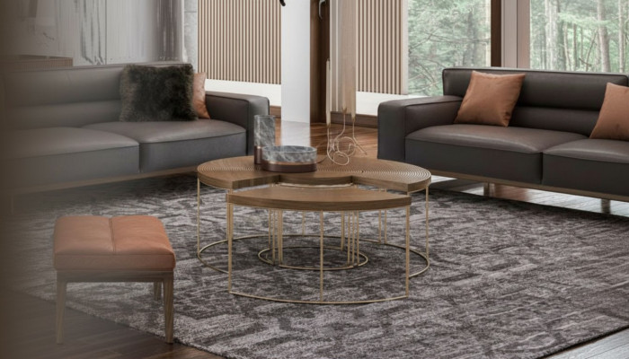 Mesa de centro redonda moderna mesas auxiliares de lujo muebles de madera mesa de sala de estar