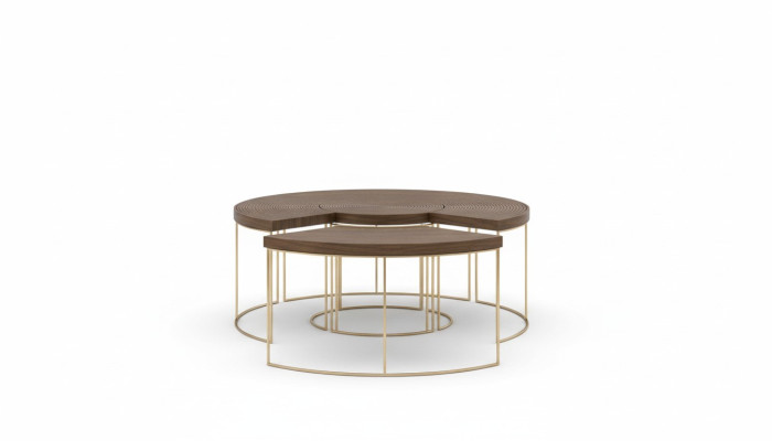 Mesa de centro redonda moderna mesas auxiliares de lujo muebles de madera mesa de sala de estar